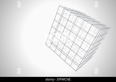 Wire Cube vector background with clean editable vector shapes for microstock and commercial design projects. Stock Vector