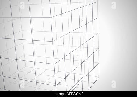 Decorative wire cube illustration for creative templates, creative layouts, and modern visual branding. Stock Vector