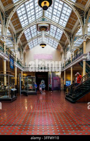 “Made in Birmingham” pink neon sign displayed inside Birmingham Museum and Art Gallery, celebrating the city’s creative identity, industrial heritage Stock Photo
