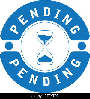 Pending Payment Icon with Hourglass Symbol and Circular Loading Design Stock Vector