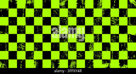 Racing flag backdrop featuring bold checker pattern and grunge texture vector illustration set. Stock Vector