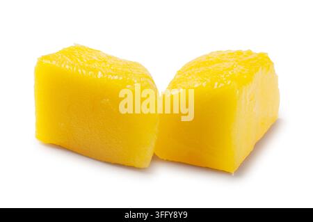 Studio shot of cut mango cut out against a white background Stock Photo