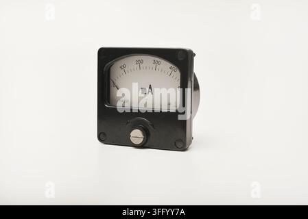 Measuring instrument. Milliammeter. An old device for measuring electric current. Stock Photo