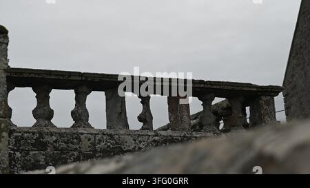 balustraded burial enclosure at historic parish church in Scottish Highlands Stock Photo