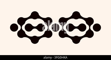 Abstract metaball shapes, connected in a flowing line. Stock Vector