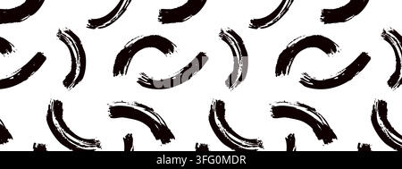 Brush arch seamless pattern with a rough brush texture. Stock Vector
