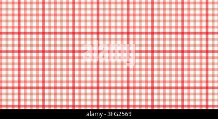 Seamless christmas plaid pattern with pink and red stripes crossing on a cream background creates a soft checkered design for festive wrapping paper a Stock Vector