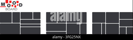 Set of vector photo layout templates with grid frames. Blank image placeholders in various geometric designs. Background rectangle backdrop for banner Stock Vector