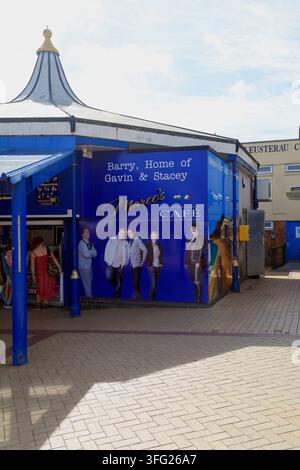 Gavin and Stacey hoarding at Marco's Cafe  Whitmore Bay, Barry Island, South Wales, United Kingdom Stock Photo