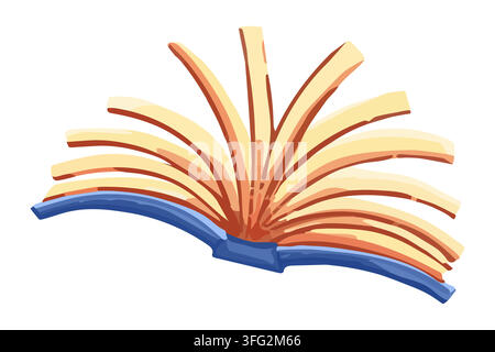 Paint open book. Artistic literature with fanned paper pages. Gouache textured. Vector illustration Stock Vector