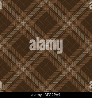 Vintage Rustic Plaid Seamless Pattern Featuring Diagonal Checkered Geometry And Traditional Woven Textile Texture Stock Vector