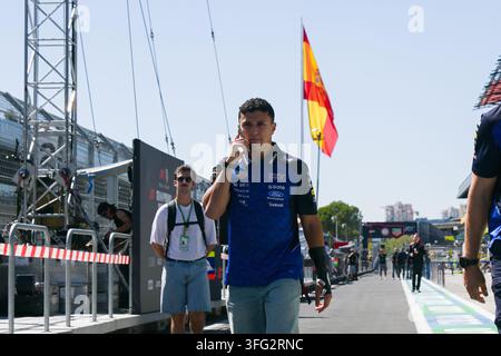 Red Bull Racing Ring Isack Hadjar (FRA) (Oracle Red Bull Racing) at the press conference of ...