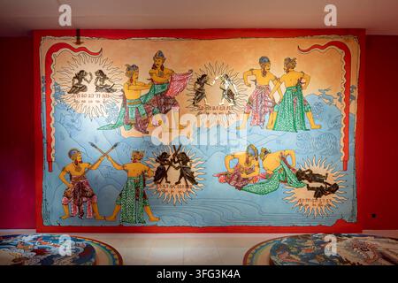 bildliche Darstellung von historischen Kampfszenen, Museum Sonobudoyo ...