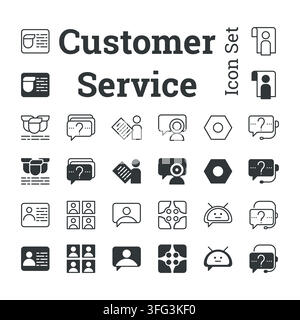 Customer Service Essentials: Icon Set Stock Vector