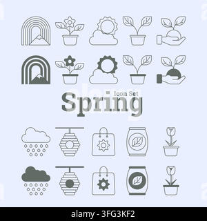 Springtime Inspiration: Vector Icon Set Stock Vector