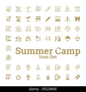 Summer Fun: Icon Set for Camps Stock Vector