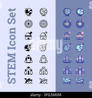 Innovative Ideas: STEM Icon Set Stock Vector