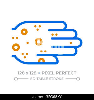 Contagious skin rash outbreak pixel perfect duotone line icon Stock Vector