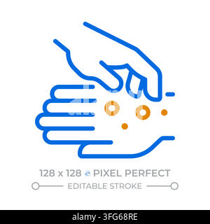 Contagious skin infection awareness pixel perfect duotone line icon Stock Vector
