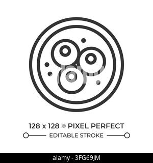 Stem cell pixel perfect simple line icon Stock Vector