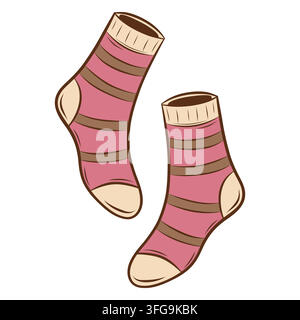 Vector illustration of striped winter socks Stock Vector