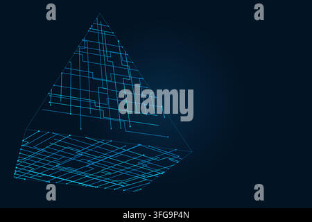 Wire Pyramid vector background with contemporary visual rhythm for microstock and commercial design projects. Stock Vector