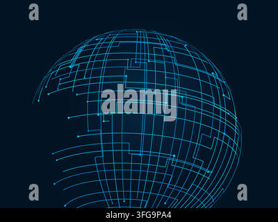 Tech Globe vector background with crisp scalable linework for microstock and commercial design projects. Stock Vector