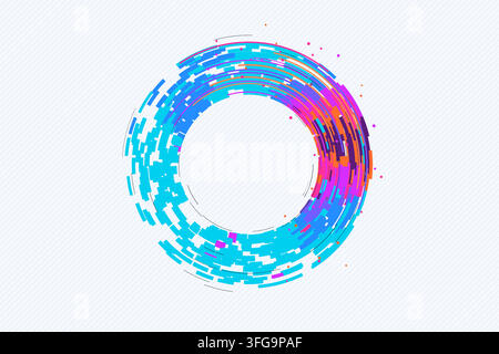 Abstract tech ring segments pattern with marketable vector styling for backgrounds, posters, and design templates. Stock Vector