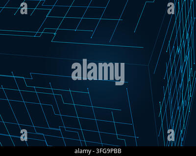 Wire Cube vector background with minimal abstract composition for microstock and commercial design projects. Stock Vector