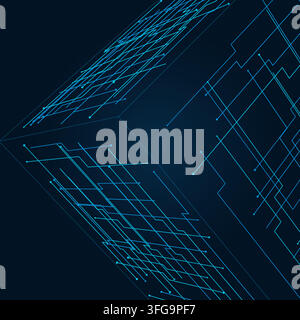 Wire Cube vector background with contemporary visual rhythm for microstock and commercial design projects. Stock Vector
