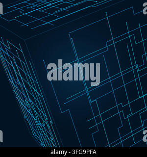 Wire Cube vector background with modern stock-friendly styling for microstock and commercial design projects. Stock Vector