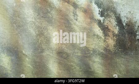 Abstract Green Moss Texture On Old Weathered Concrete Wall Surface Stock Photo