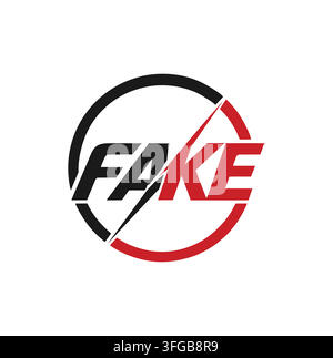 Modern Fake Stamp Circle Logo Design For Professional Security Verification Stock Vector