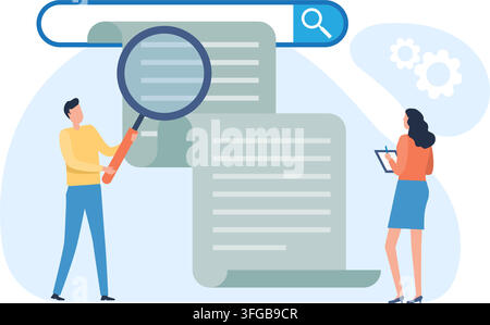 Search engine answering user questions concept stock illustration Stock Vector