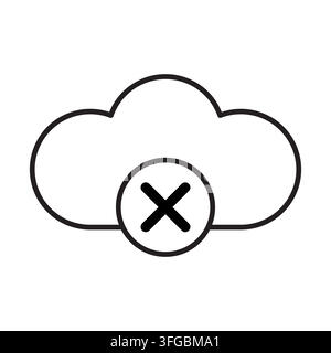Cloud error cancel delete cross tech vector icon Stock Vector