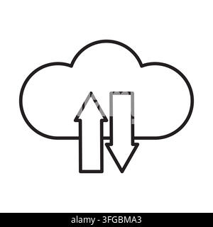 Cloud sync transfer arrow network data vector icon Stock Vector