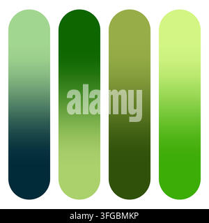 Abstract green gradient vertical bar palette vector shape Stock Vector