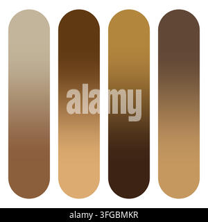 Abstract brown gradient vertical bar palette vector shape Stock Vector