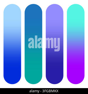 Abstract blue purple gradient vertical bar palette vector shape Stock Vector