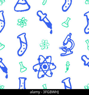 Laboratory Equipment Seamless Pattern. Vector seamless pattern illustration Stock Vector