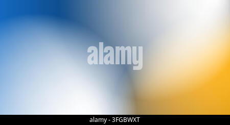 Vibrant abstract gradient background blending deep blue, bright yellow, golden brown and warm cream tones with soft blurred transitions. With its stro Stock Vector