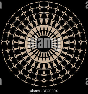 Radial mandala flower ornament with golden vector graphic. eps 10. Stock Vector