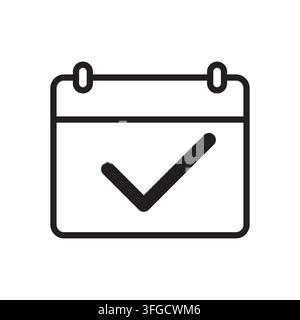 Calendar check mark approved schedule vector icon. eps 10. Stock Vector