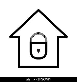 House lock padlock security safe home vector icon. eps 10. Stock Vector
