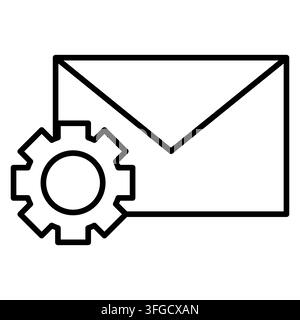 Mail gear setting envelope message config vector icon. eps 10. Stock Vector