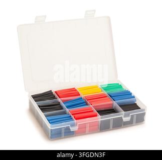 heat shrink tubing path isolated on white Stock Photo