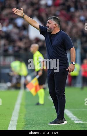Gennaro Gattuso, head coach of S.S. Lazio, participates in the matchday ...