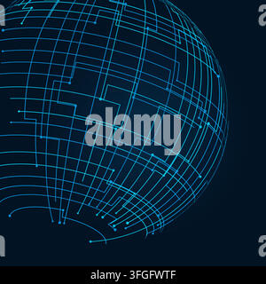 Tech Globe vector background with balanced copy space for microstock and commercial design projects. Stock Vector