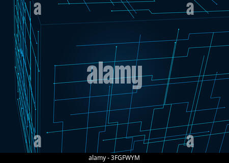 Wire Cube vector background with minimal abstract composition for microstock and commercial design projects. Stock Vector