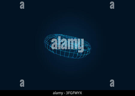 Wire Torus vector background with crisp scalable linework for microstock and commercial design projects. Stock Vector